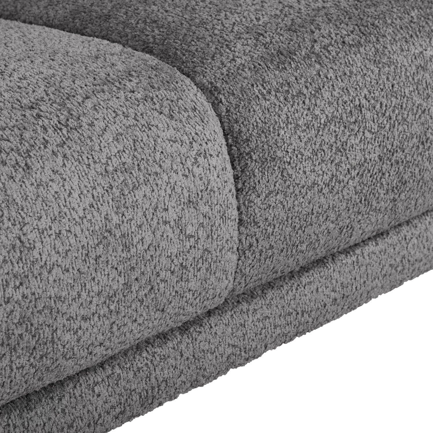Divan qoshe SYMMET FH3269.03, pëlhurë gri, këmbë antracit me shkëlqim, 314x236x90-102H cm
