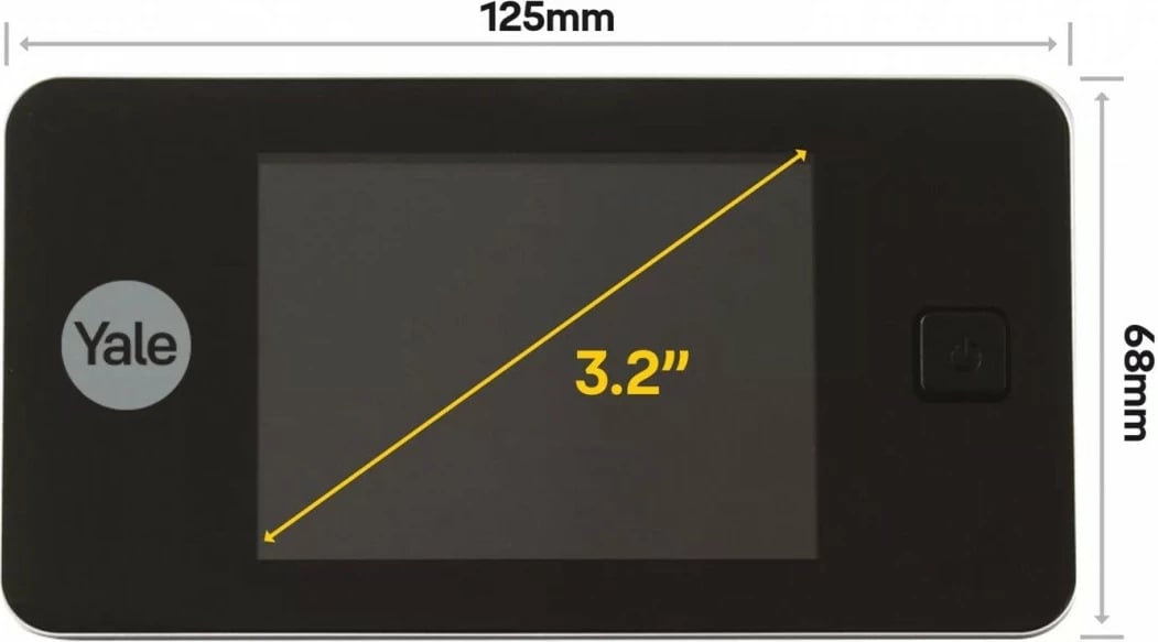 Shikues elektronik dere YALE HOME DDV 500, 3.2" LCD, i zi-argjendtë