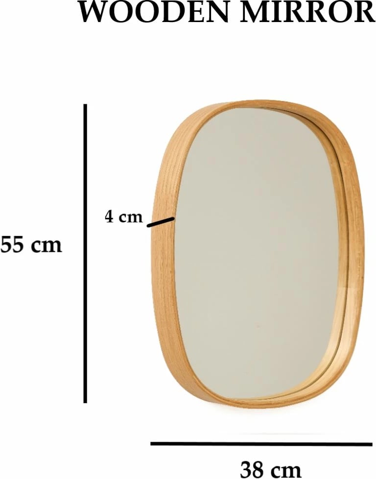 Pasqyrë Skye Decor, Cloudy 38, ngjyrë lisi