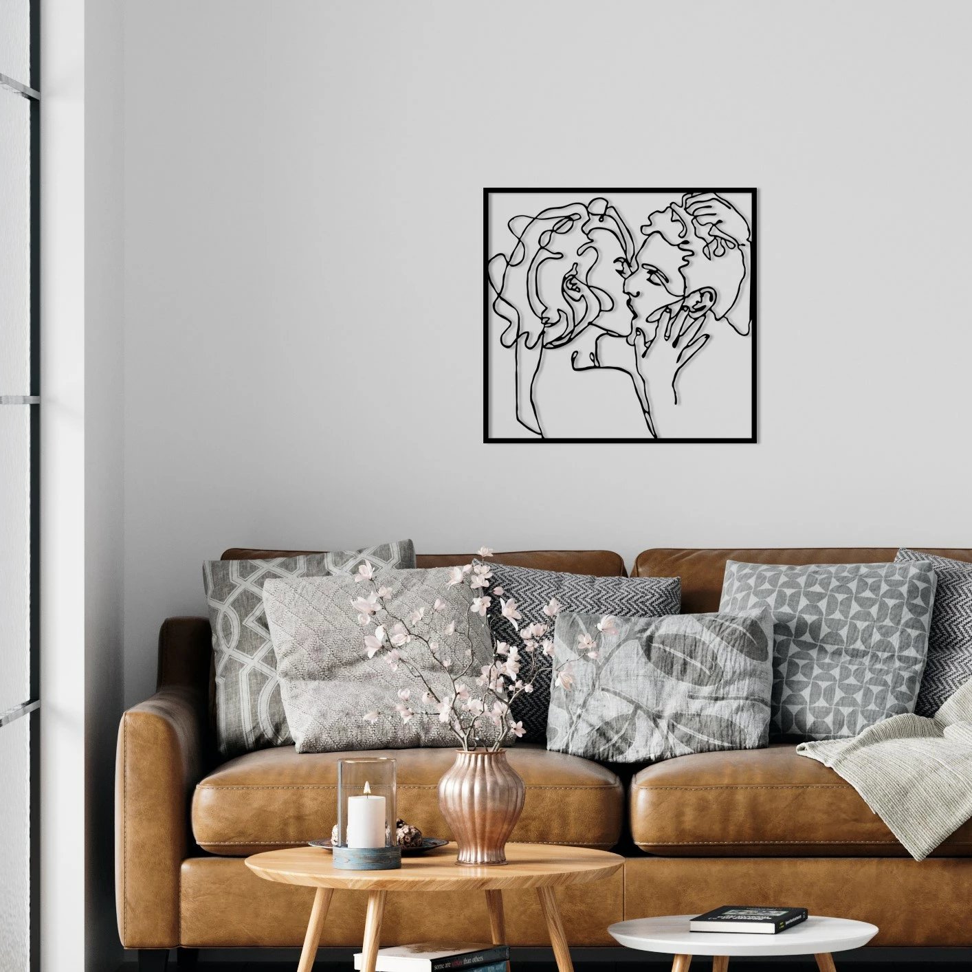 Aksesor dekorativ metalik për mur, Wallity, Kiss Me 1