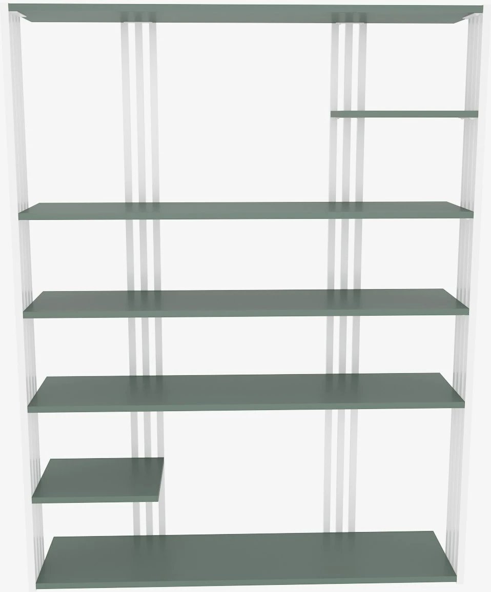 Raft librash Skye Decor, Jenny, ngjyrë e gjelbër dhe e bardhë