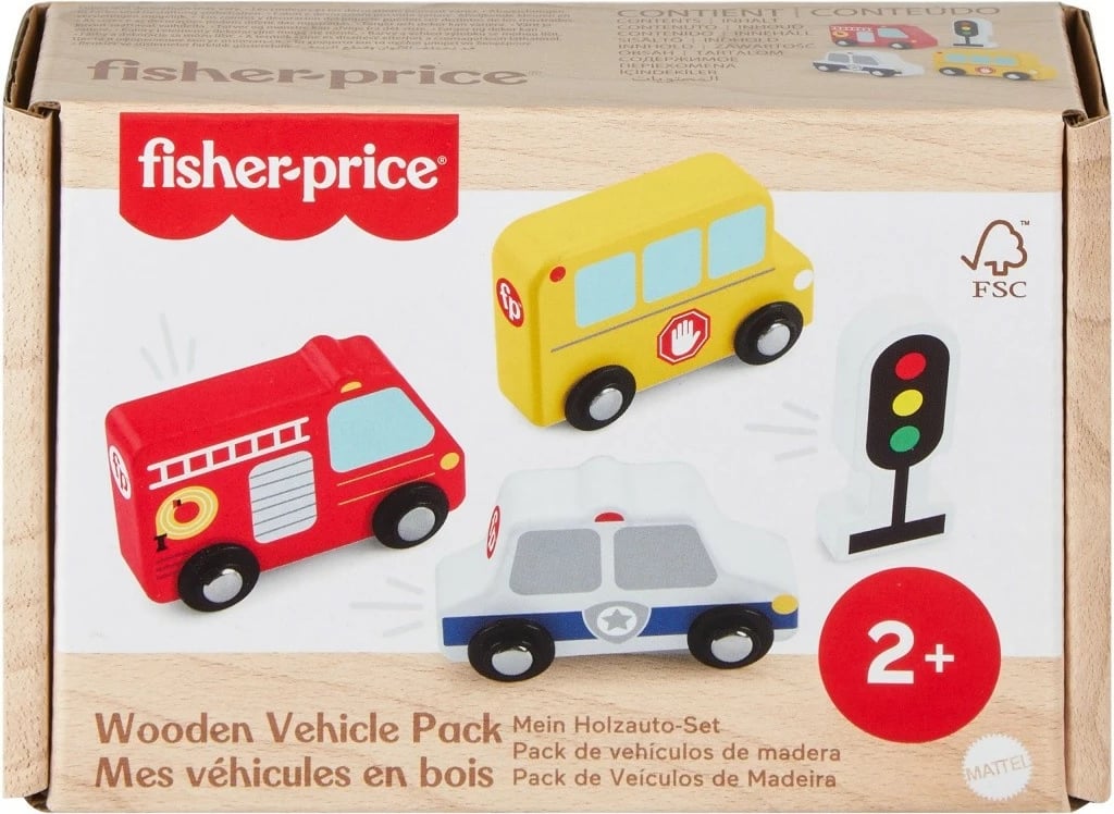 Set lodrash prej druri Fisher Price JCY32, për fëmijë, shumëngjyrëshe, 4 pjesë