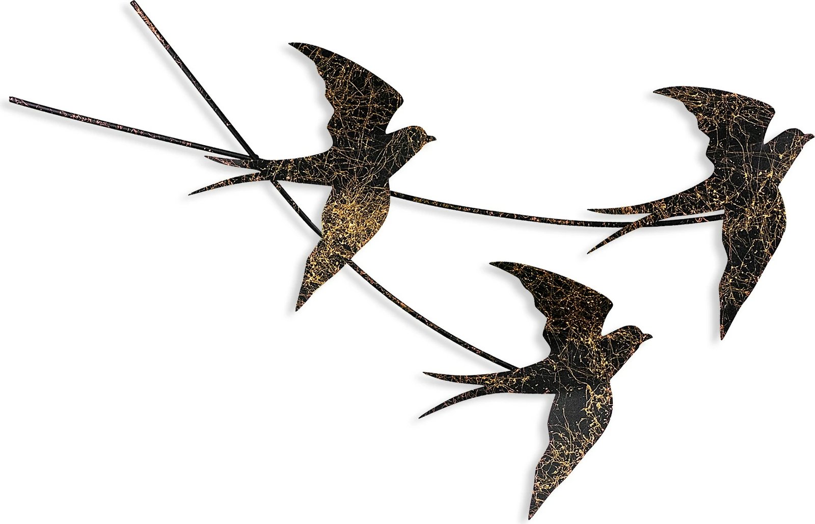 Aksesor dekorativ metalik për mur, Wallity, Wallow 2, shumëngjyrësh, 42x70cm