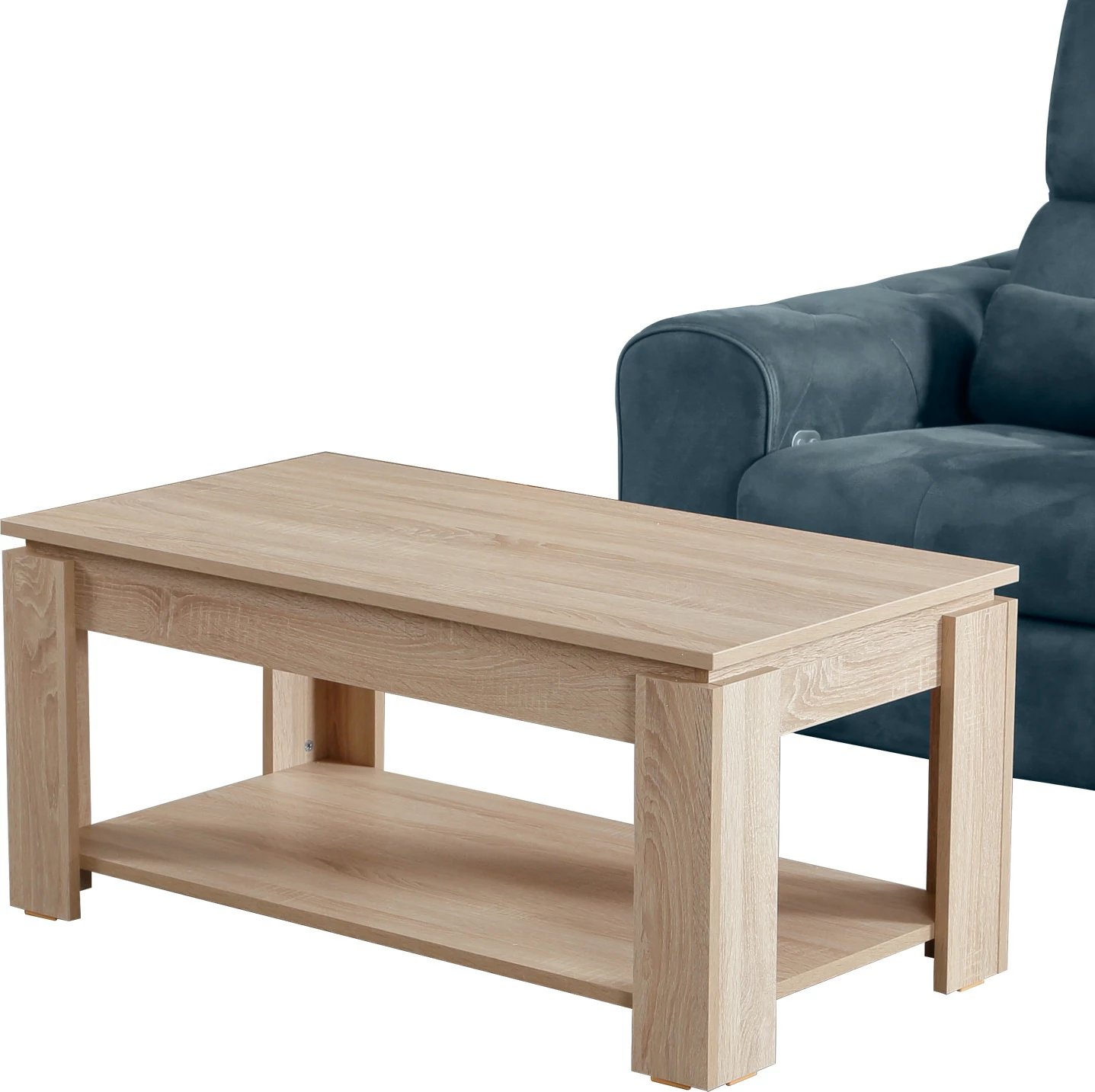 Tavolinë kafeje Hanah Home, raft, ngjyrë lisi e çelët