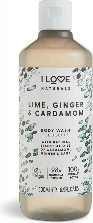 Xhel dushi për femra I Love Naturals Body Wash Lime Ginger & Cardamom 500ml