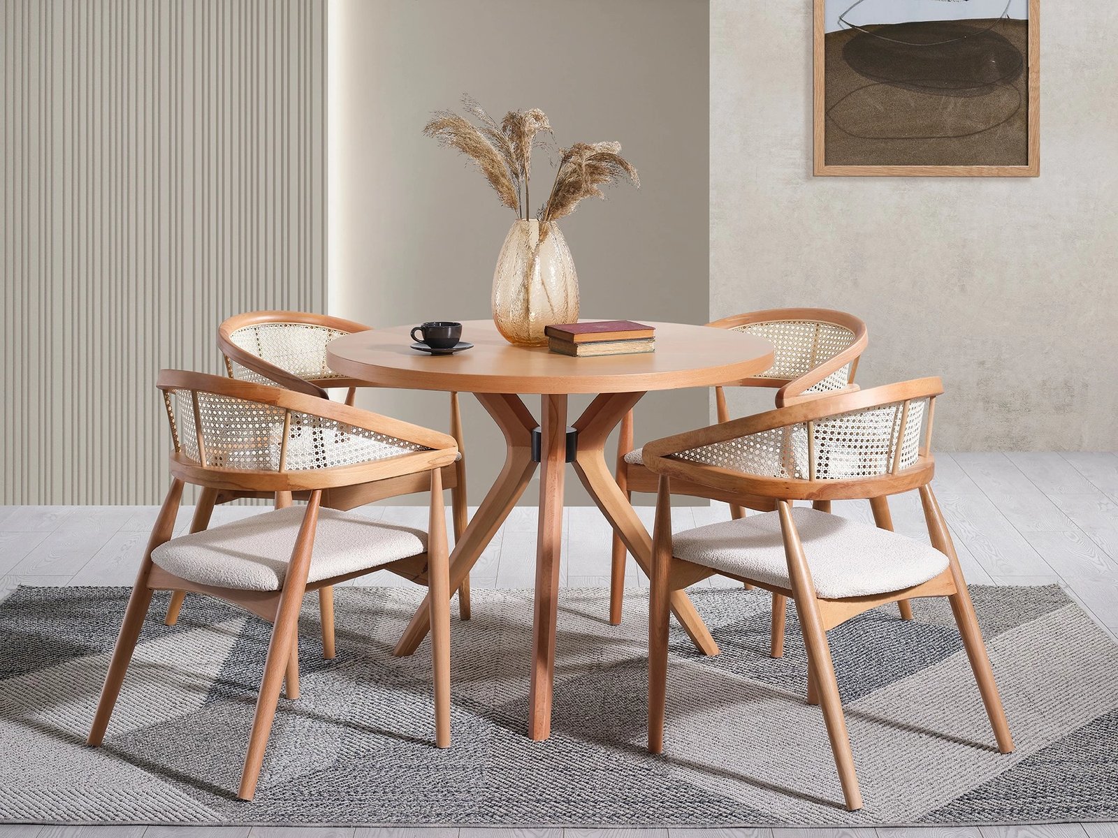 Tavolinë ngrënieje, dru ahu natyral, Skye Decor, Vegas