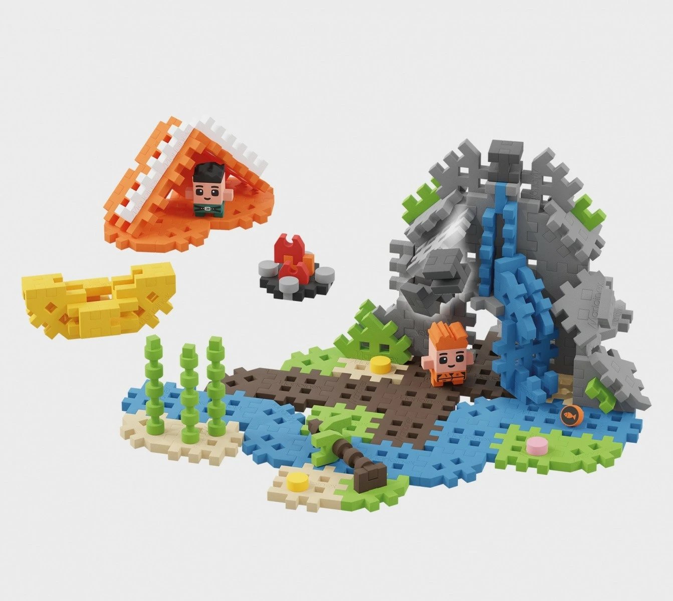 Set lodrash ndërtimi Marioinex Mini Waffle Secret Cave, 148 pjesë, me 2 figurina