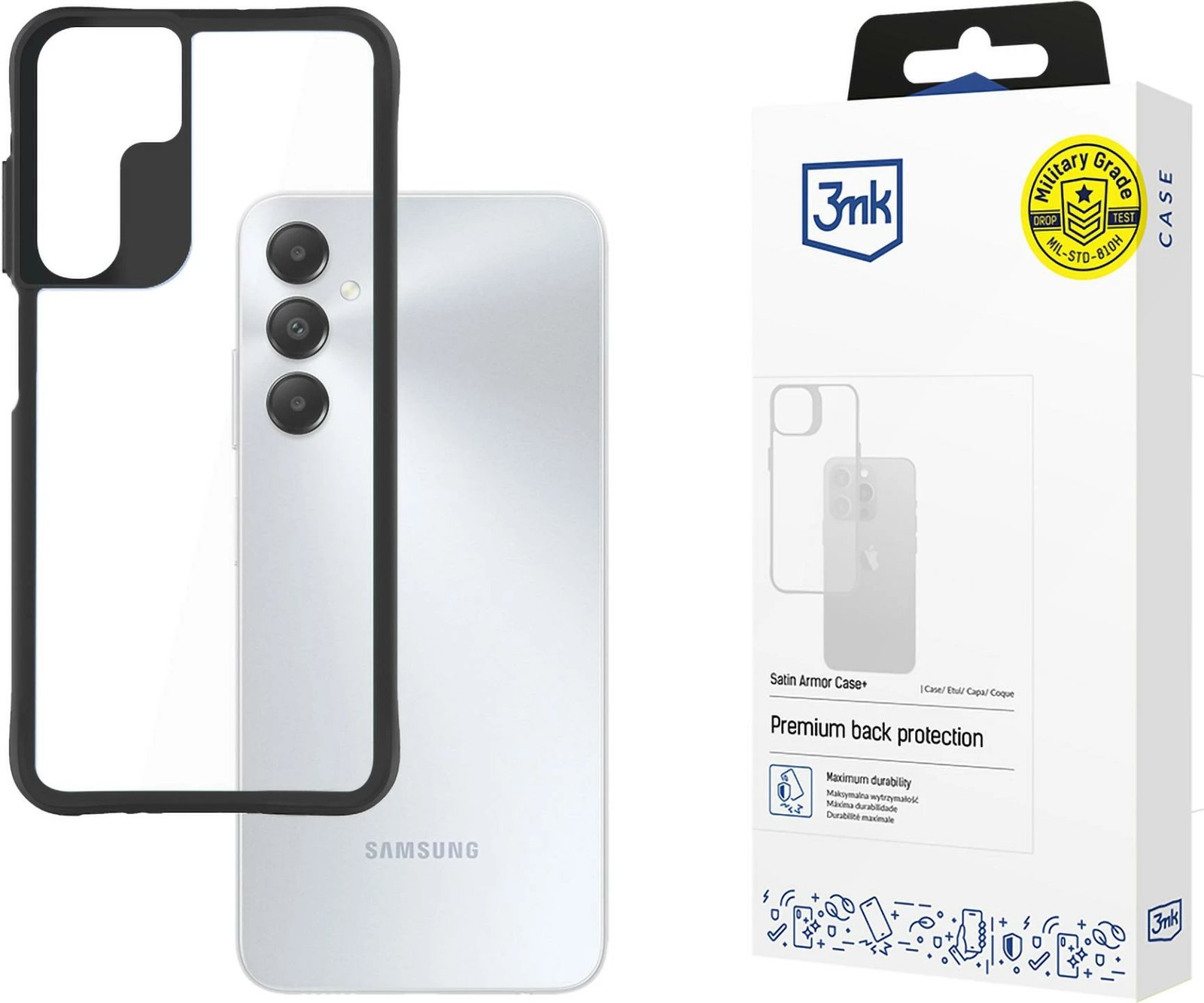 Mbështjellës 3mk Satin Armor Case+ për Samsung Galaxy A15 5G, Transparent