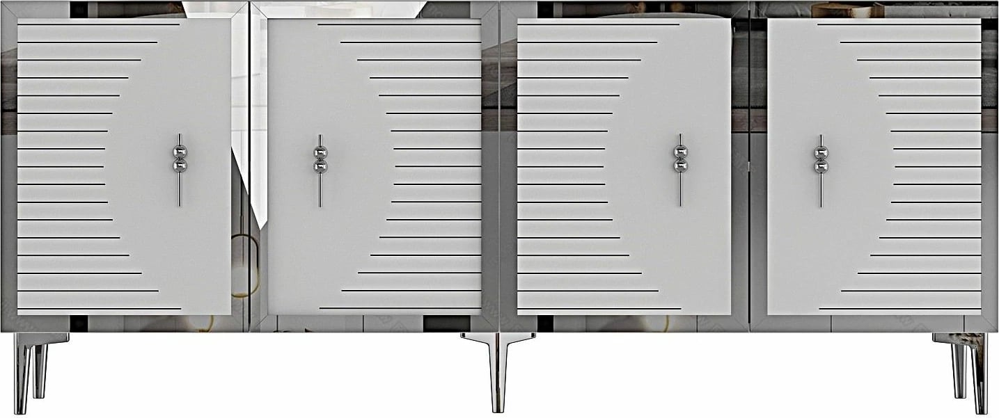 Konsol Skye Decor, Tuna 180, e bardhë, argjend