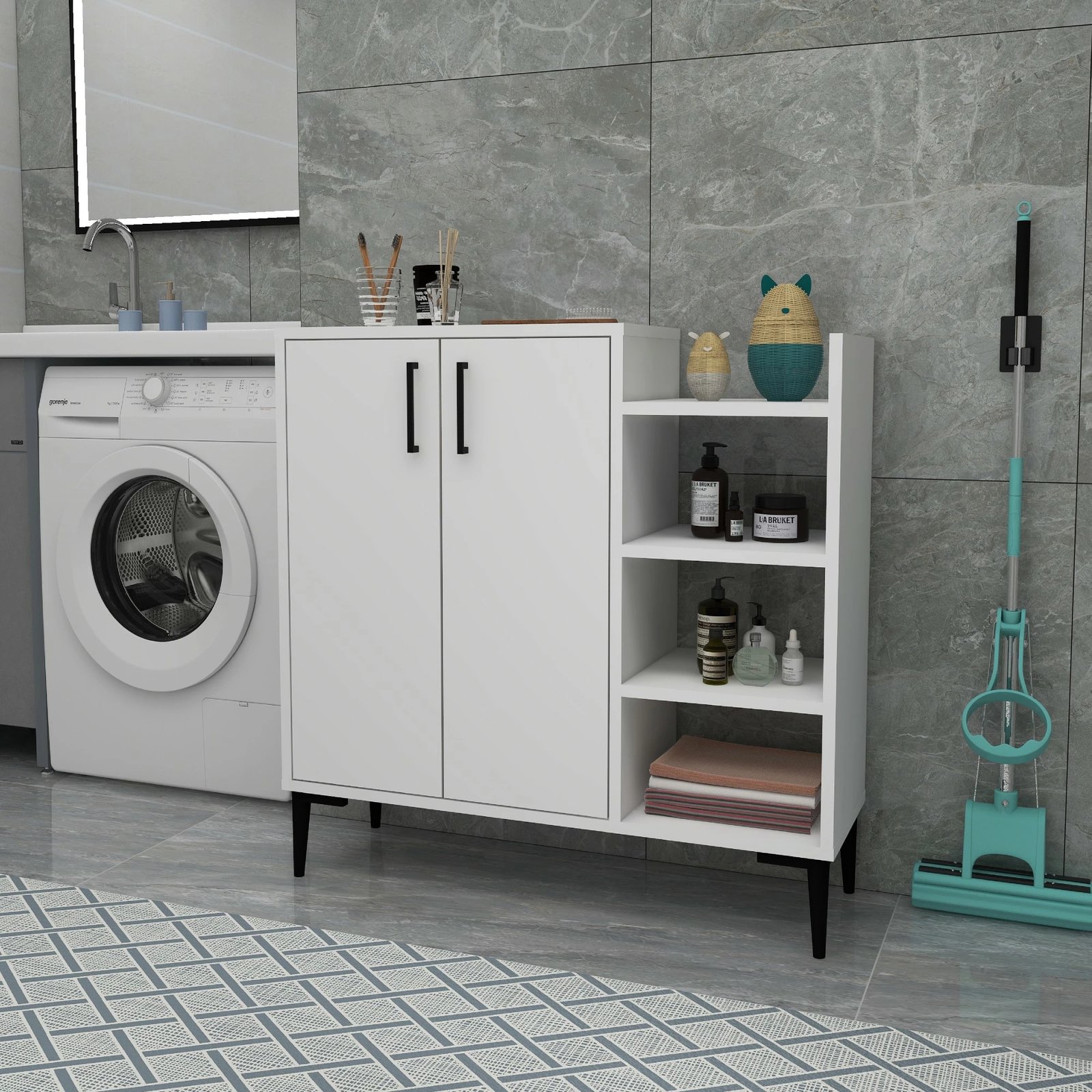 Dollap multifunksional Hanah Home, Leskar, i bardhë