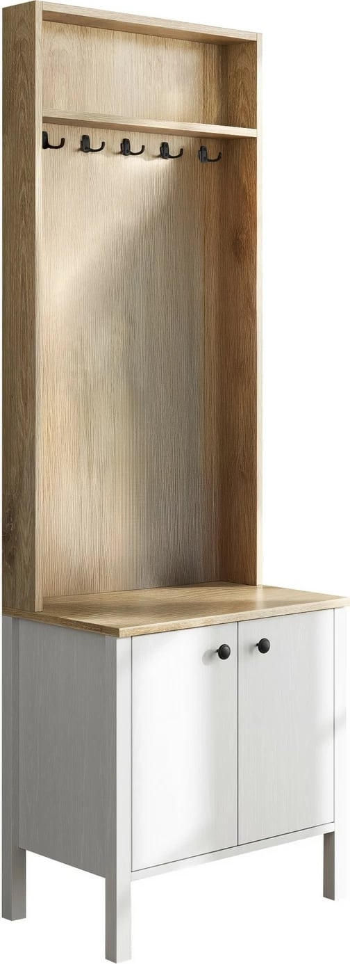 Stendë korridori Hanah Home, FRN-20077, ngjyrë druri dhe e bardhë