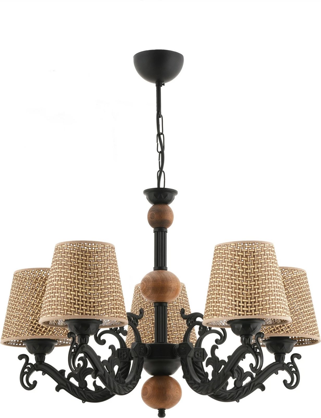 Llambë qendrore Opviq Fiona Hazeran, dru, e zezë, e bardhë, natyrale