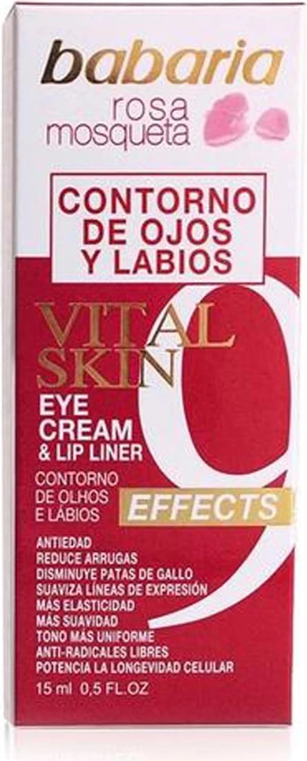 Krem për sy dhe buzë Babaria Rosa Mosqueta Vital Skin unisex 15ml
