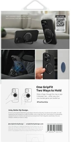 Mbështjellës UNIQ Keva Air për iPhone 16 Pro 6.3", MagClick, i zi