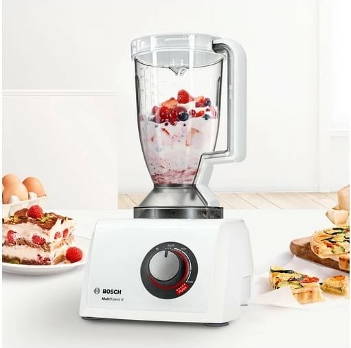 Pajisje kuzhine Bosch MultiTalent 8, 3.9 L, 1.5 L, 2 disqe, e bardhë