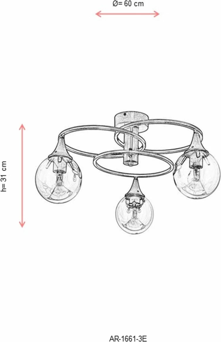 Llambadar Opviq, AR-1661-3E, ngjyrë antike
