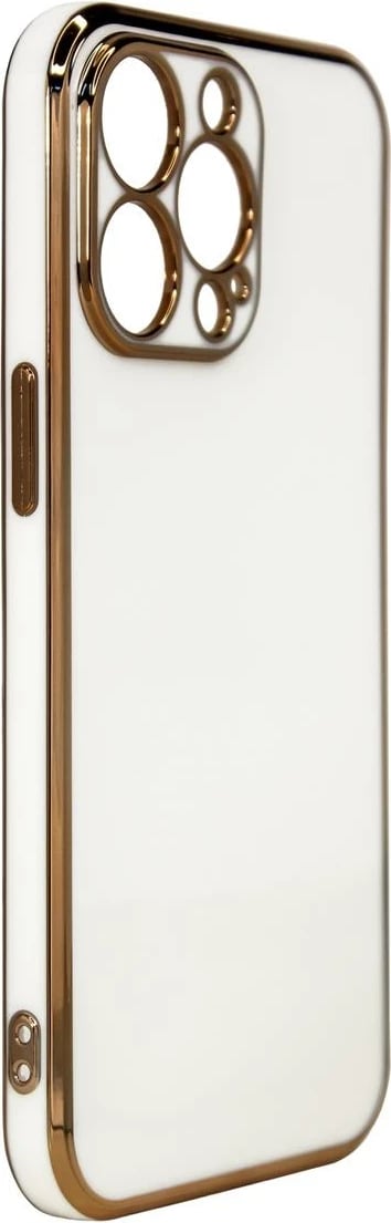 Mbështjellës Hurtel Lighting Color Case për Samsung Galaxy A13 5G, TPU, Bardhë me kornizë të artë