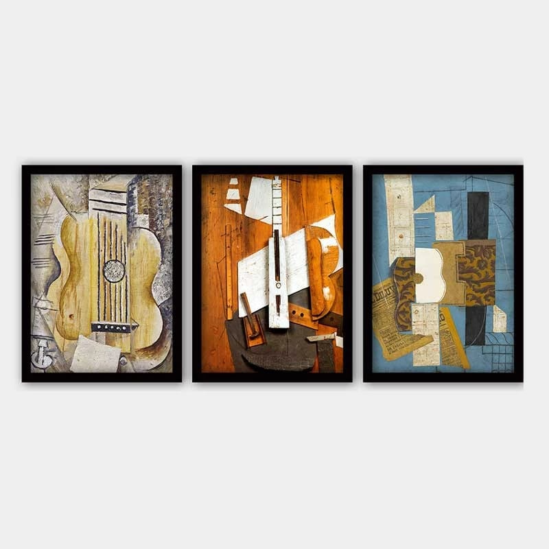 Piktura dekorative me kornizë (set prej 3 copash), Wallity, 3SC_UNPP14_3545