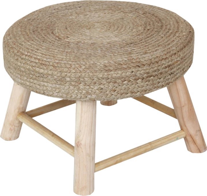 Karrige për bar Bosco Inart, ngjyrë natyrale, jute dhe dru eukalipt, D45x40cm
