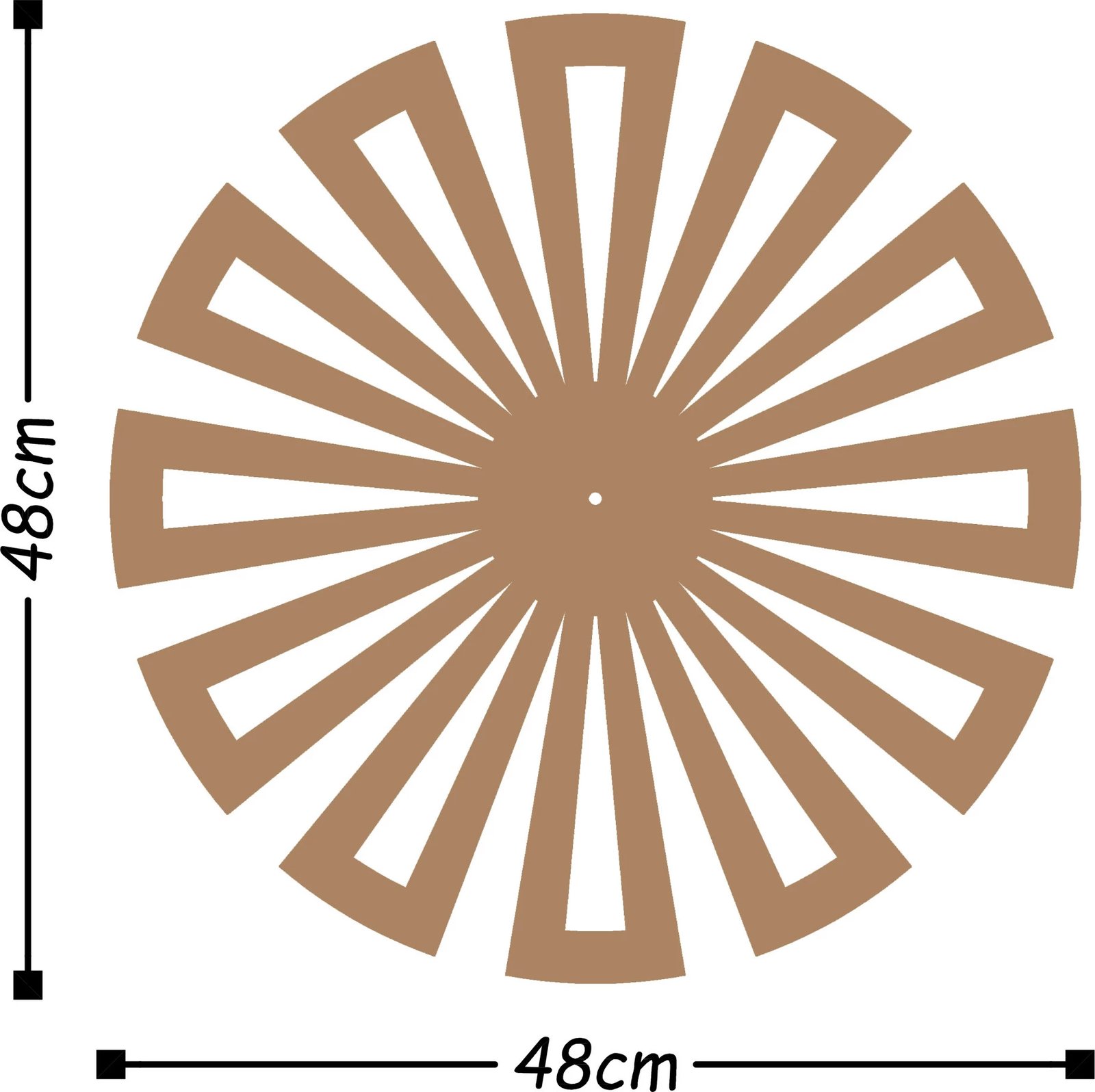 Orë muri dekorative prej metali, ngjyrë bakri, Wallity, 48x48cm