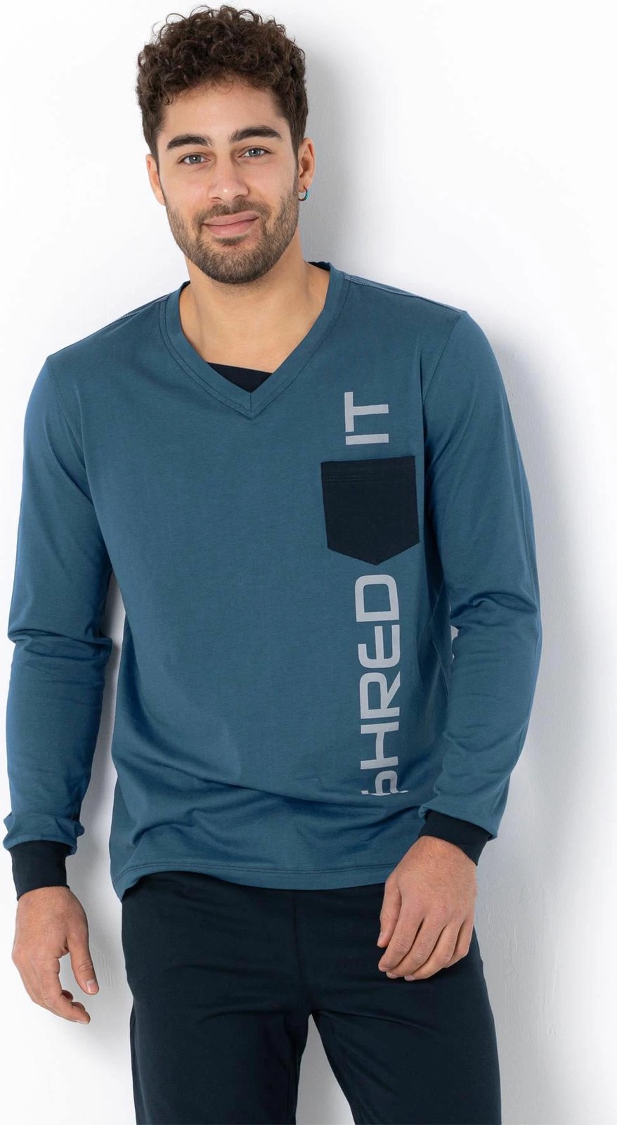 Set pizhamash për burra, Jumeon, 002-000696, ngjyrë e kaltër e errët