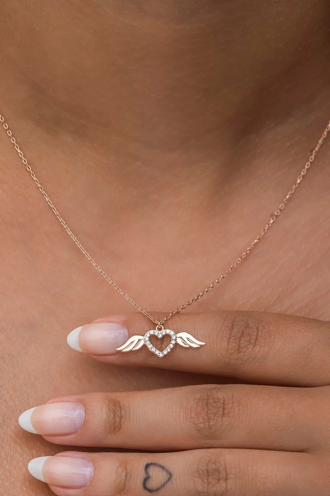 Varëse argjendi me zemër dhe krahë, ngjyrë rozë ari dhe e bardhë, Jumeon, NRZ998657