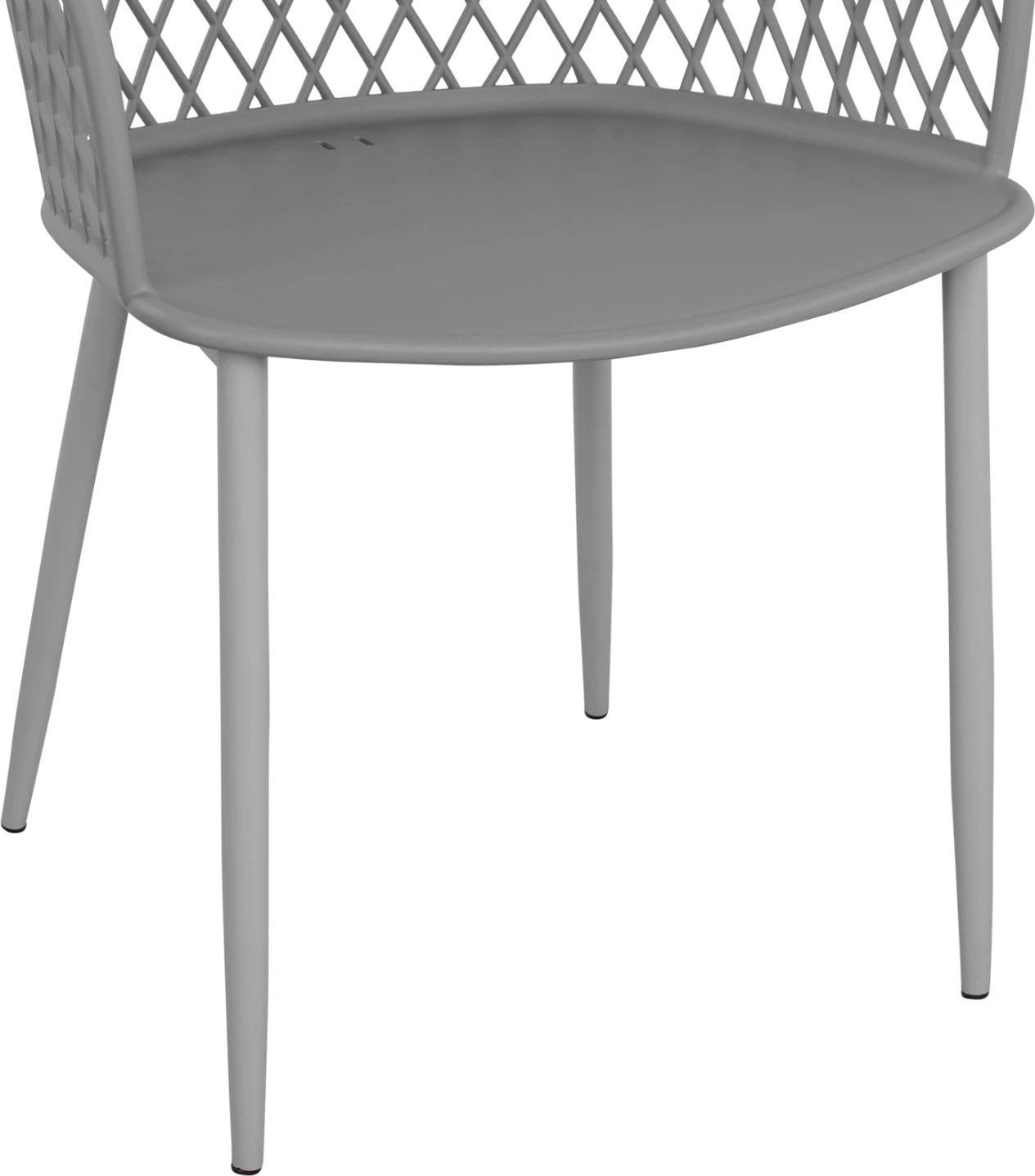 Karrige me krahë polipropileni Jocelyn FH8510.10 gri me këmbë metalike 62x55.5x79cm, set prej 4 copë