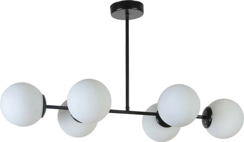 Llambë tavani Opviq, model Yeni Favori, 6 drita, trup metalik, gotë, e zezë dhe e bardhë