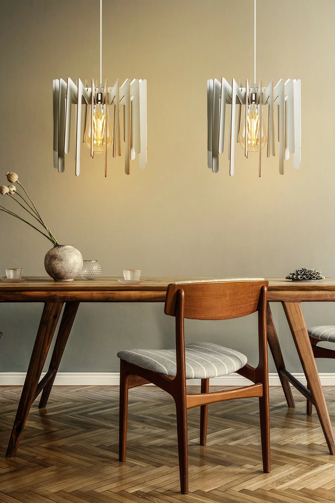 Llambë tavani Opviq, dizajn ZigZag, 2 copë, e bardhë