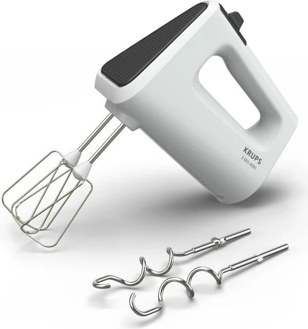 Mikser dore, Krups 3Mix GN4001, me rrahëse dhe grepa brumi, e bardhë
