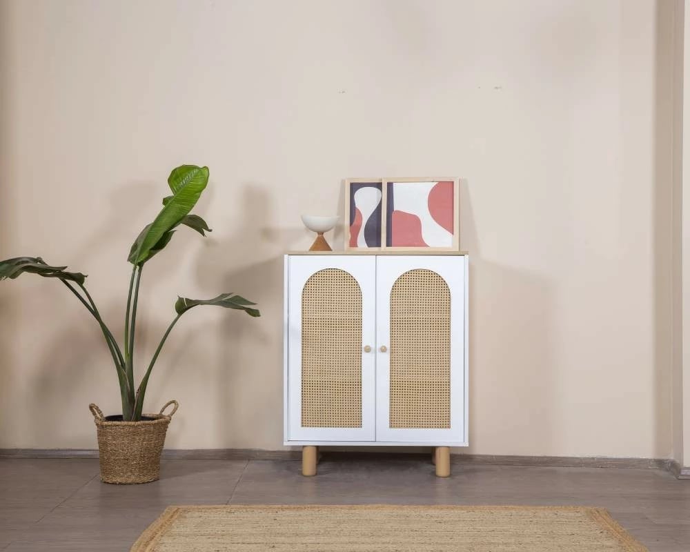 Komodë Skye Decor, Bohem, e bardhë dhe lis