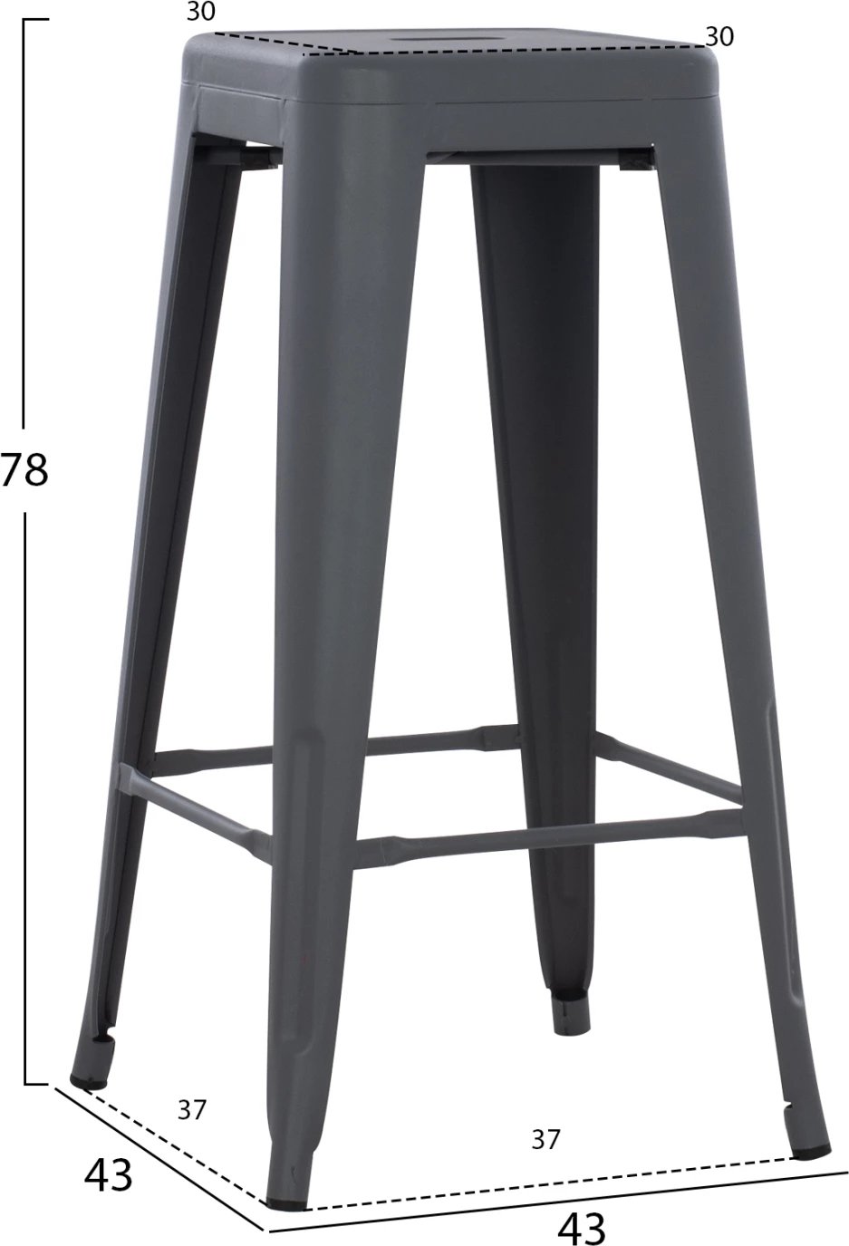 Karrige për bar MELITA-PRO FH8642.50 metalike, ngjyrë gri, 43x43x78H cm Karrige për bar MELITA-PRO FH8642.50 metalike, ngjyrë gri, 43x43x78H cm