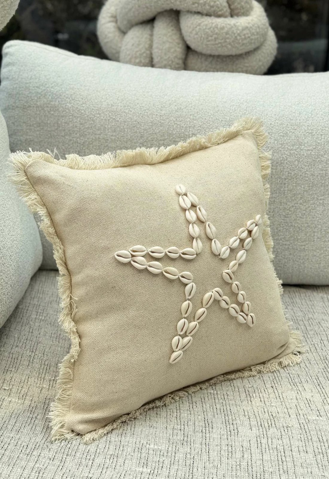 Jastëk dekorativ, mbulesë bezhë, Evila Originals, DEN006, 43x43cm