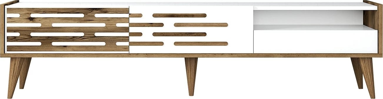 Komodë TV Hanah Home, Valensiya, ngjyrë arre dhe e bardhë