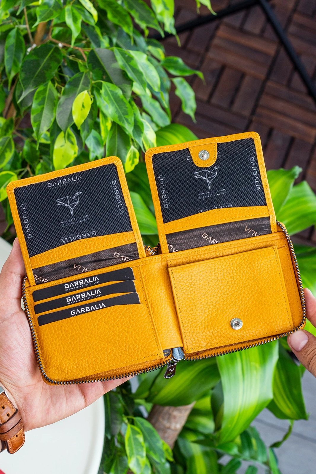 Portofol unisex Zoozie Bags, ngjyrë mustard, Carole