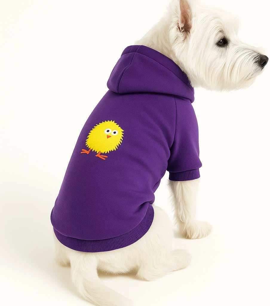 Bluzë me kapuç për qen, ngjyrë vjollcë, Paws & Whiskers, Purplechicksweat