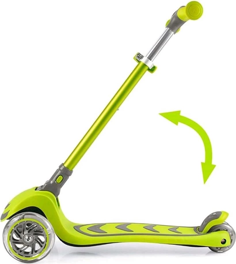 Trotinet fëmijësh, Milly Mally Boogie, 3 rrota me drita, timon me 3 nivele, deri 50 kg, moshat 3+, e kuqe