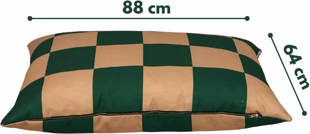 Shtrat për kafshë Paws & Whiskers, Fur Free, 64x88, ngjyrë e gjelbër dhe bezhë