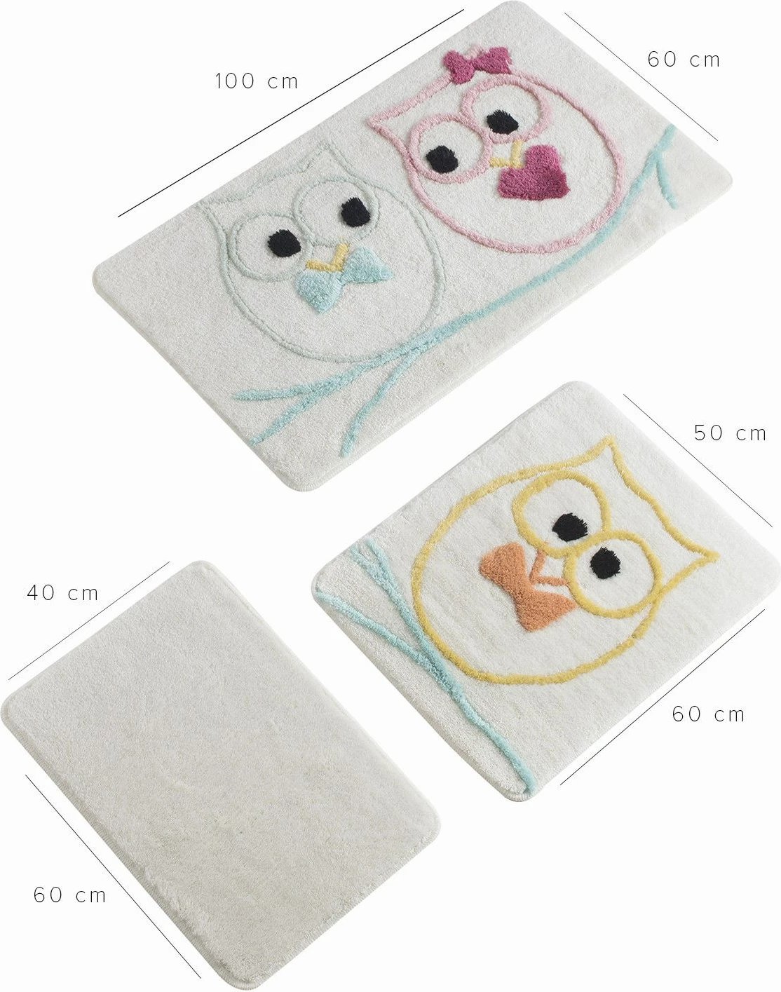 Set tapetash për banjo, 3 copë, Mijolnir, Baykus, shumëngjyrëshe