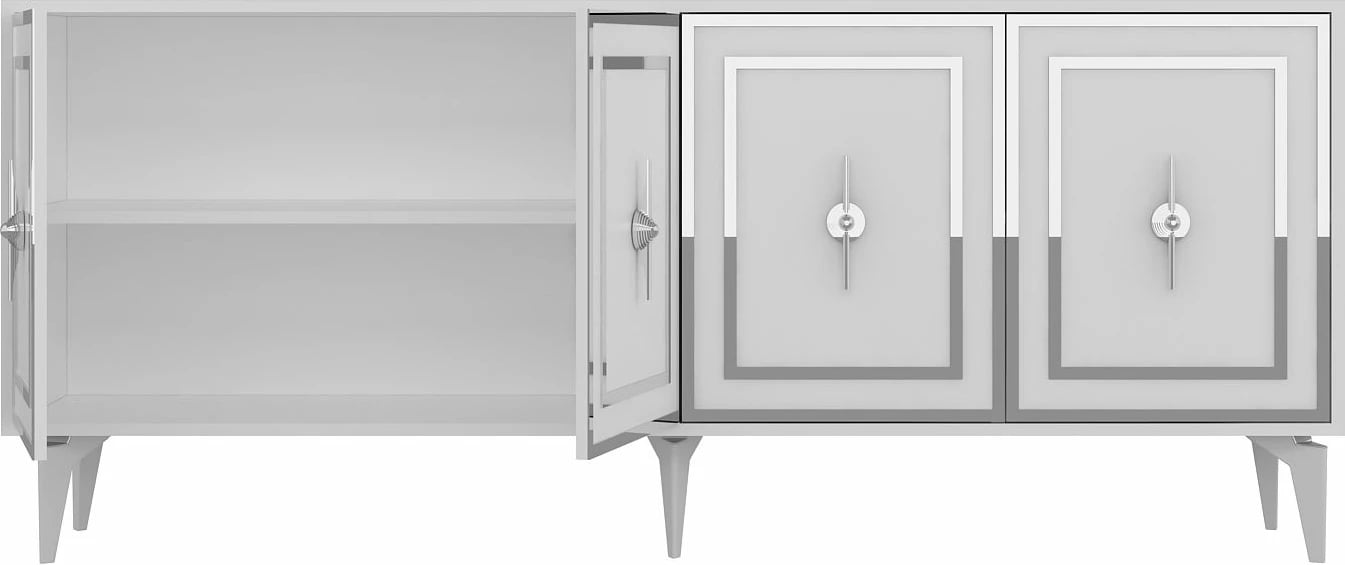 Konsol Skye Decor, samba e bardhë, argjend