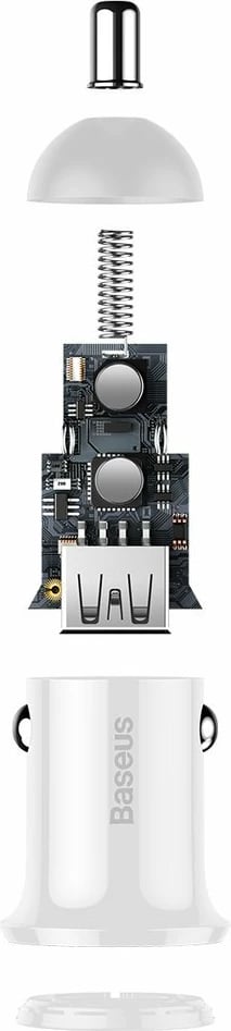 Karikues veture Baseus Grain Pro CCALLP-02, 2x USB-A, 4.8A, Bardhë