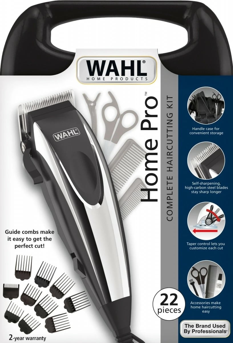 Makinë rroje flokësh Wahl 09243-2616, me kabllo, e zezë/argjendtë, set aksesorësh