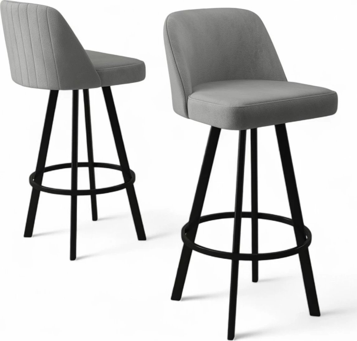 Set karrigesh për bar (6 copë), Skye Decor, Atex, gri dhe e zezë