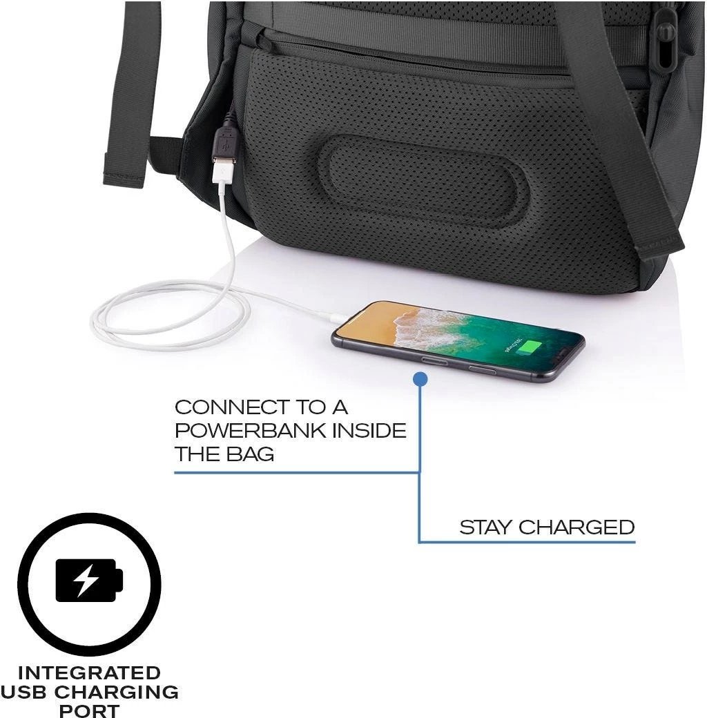 Çantë shpine kundër vjedhjes XD Design, 15.6", e zezë