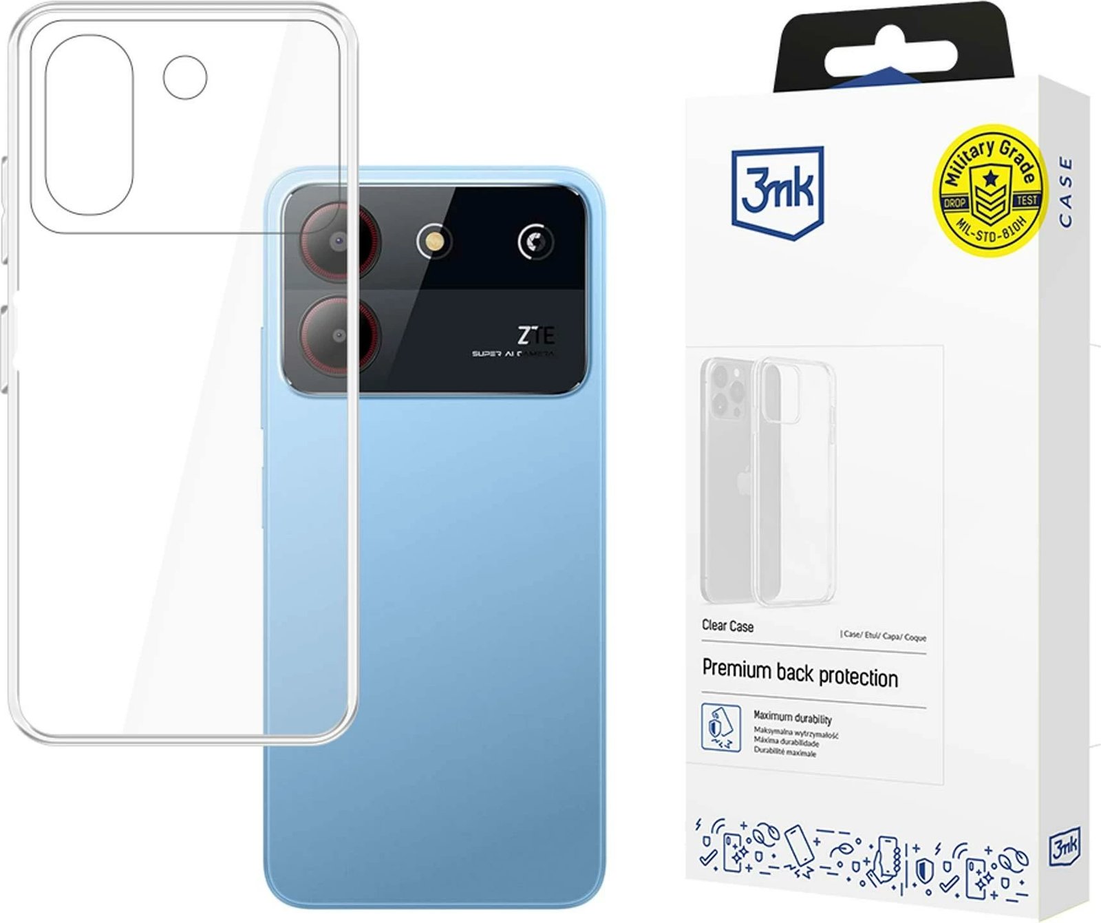 Mbështjellës 3mk Protection Clear Case për ZTE Blade A54, Transparent