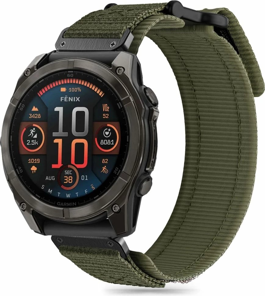 Rrip najloni Tech-Protect Scout Pro për Garmin Fenix 5X/5X Plus/6X/6X Pro/7X/8 (51mm), i gjelbër