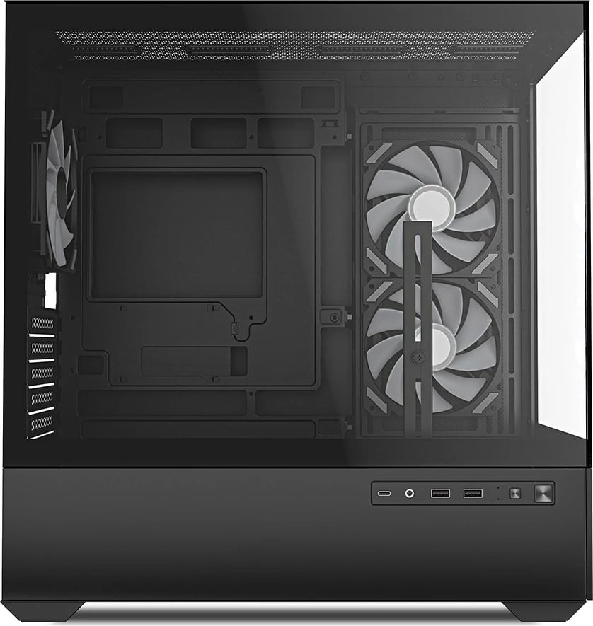 Kasë Sharkoon MK6 RGB, Midi Tower, bardhë, xham i temperuar, RGB