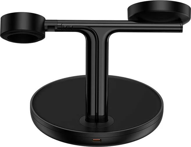 Mbështjellës karikues wireless Baseus Swan 3-in-1, 15W, MagSafe, i zi