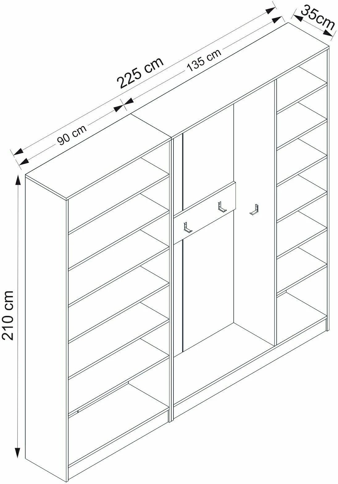 Stendë korridori Skye Decor, ngjyrë arre, Noah - 8223