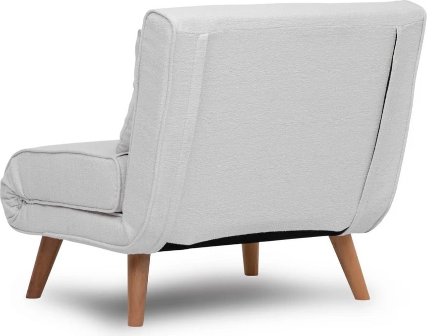 Krevat-karrige një vendi Atelier del Sofa, Folde Single, material teddy, e bardhë